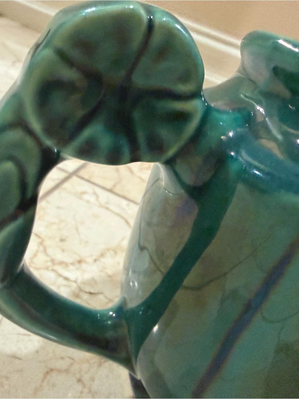 Vintage 1950’s USA Teal Glazed Piece with Handwritten Mark - Picture 6 of 7